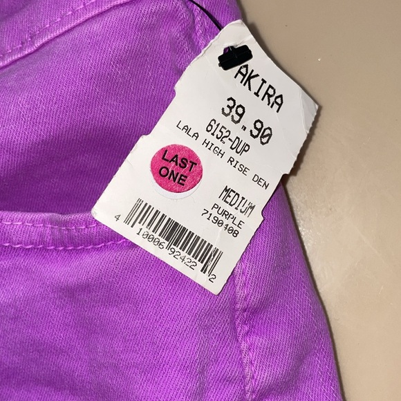 Bright Purple High Rise Denim Shorts - Picture 2 of 4